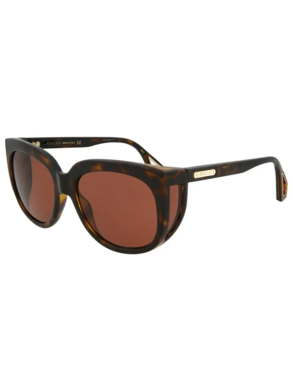 New Gucci Women's Sunglasses Square Rectangle Injection Frame Havana Havana